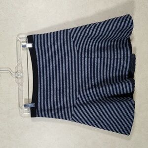 10W04 FINAL PRICE J. Crew navy striped wool blend skirt with ruffly hem 6